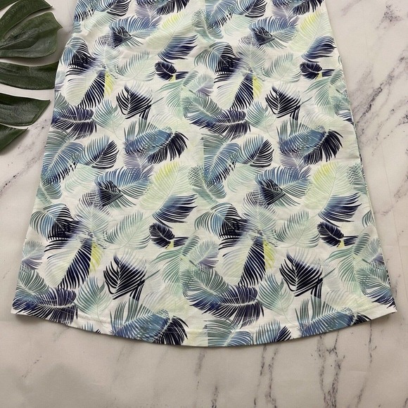 Carve Designs Tropical Leaf Print Shift Dress Size XS Blue Green Pockets Strappy - Picture 4 of 11
